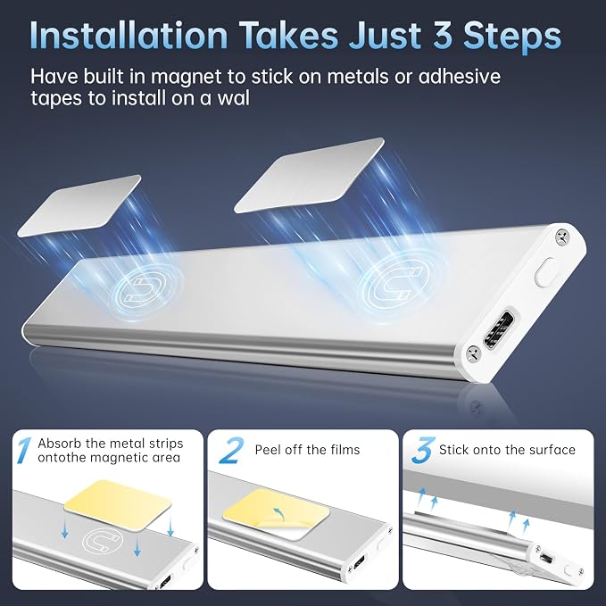 Under Cabinet Lighting, 54 LED 1800mAh Rechargeable, Motion Sensor Light - Image 6