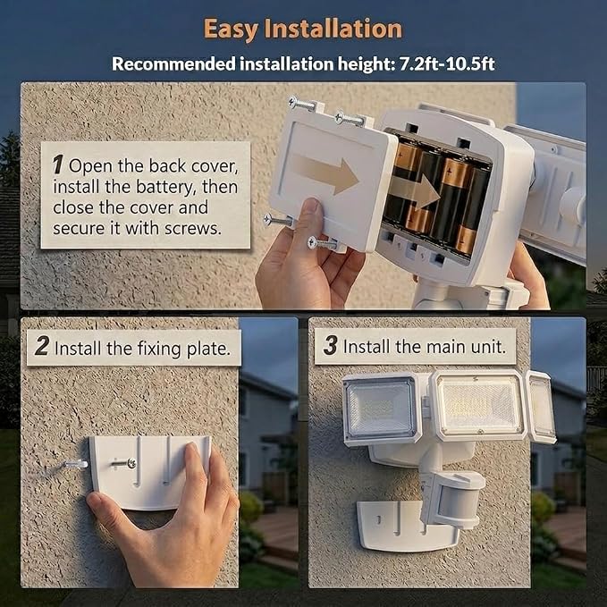LEPOWER Battery Powered LED Flood Light Outdoor, 1500LM Motion Sensor Security - Image 8
