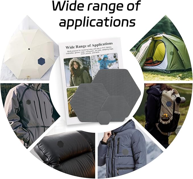 J.CARP 8PCS Nylon Repair Patches, Self Adhesive & Waterproof Patches, Nylon - Image 5
