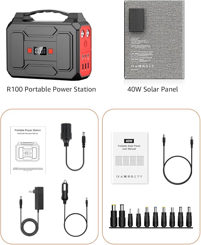 Solar Powered Generator 200W Peak/100W Rated, Portable Solar Generator Power - Image 9