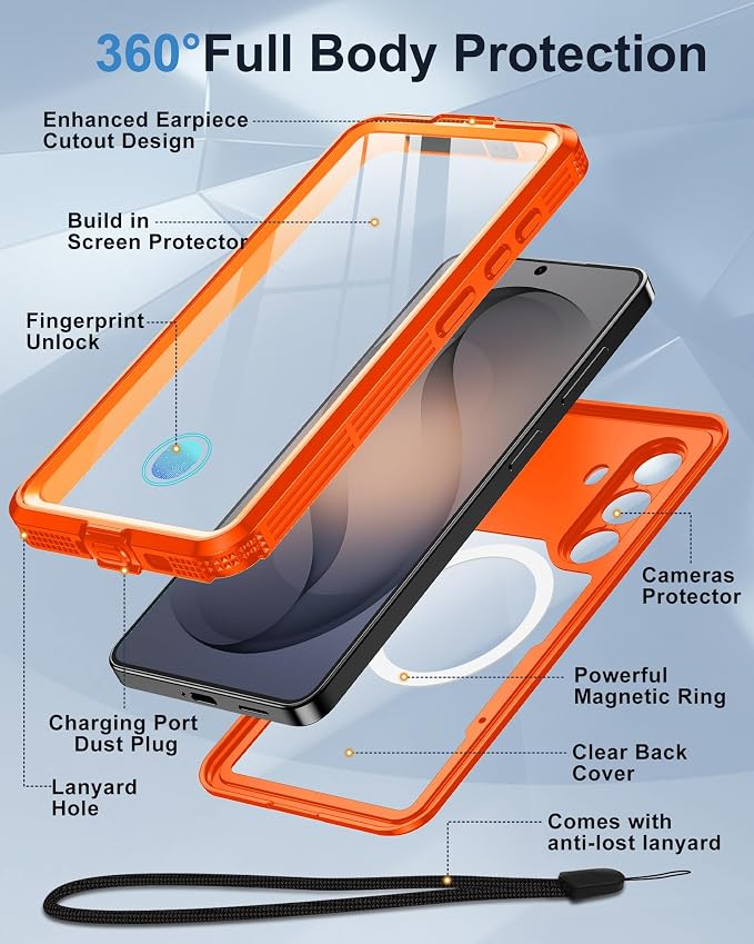 for Samsung Galaxy S26+ Plus Waterproof Case, Magnetic Heavy Duty Military - Image 5