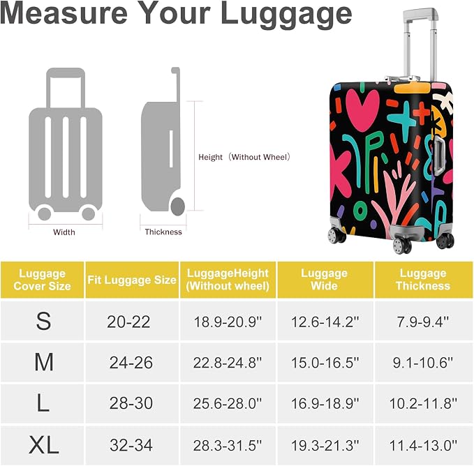 ANNA QUEEN Color Pop Abstract Luggage Cover, Modern Geometric Art Suitcase - Image 6