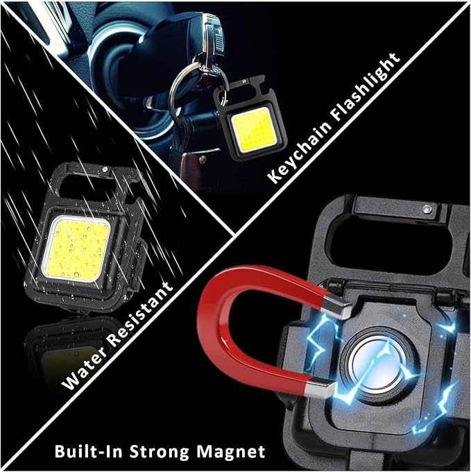 MAKDAK COB Rechargeable Keychain Flashlight 2Pack, High Lumen Super Bright LED - Image 5