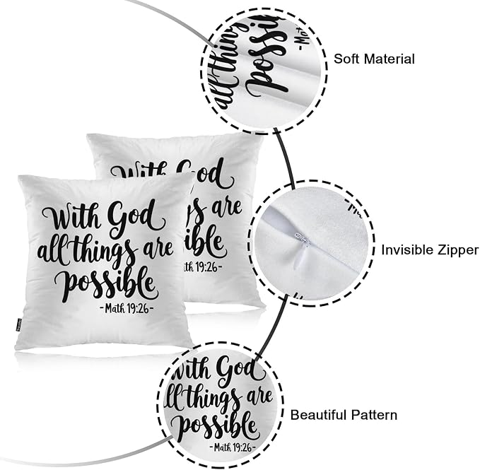 Swono Home Decorative Throw Pillow Covers Bible Quote, Hope - Image 7