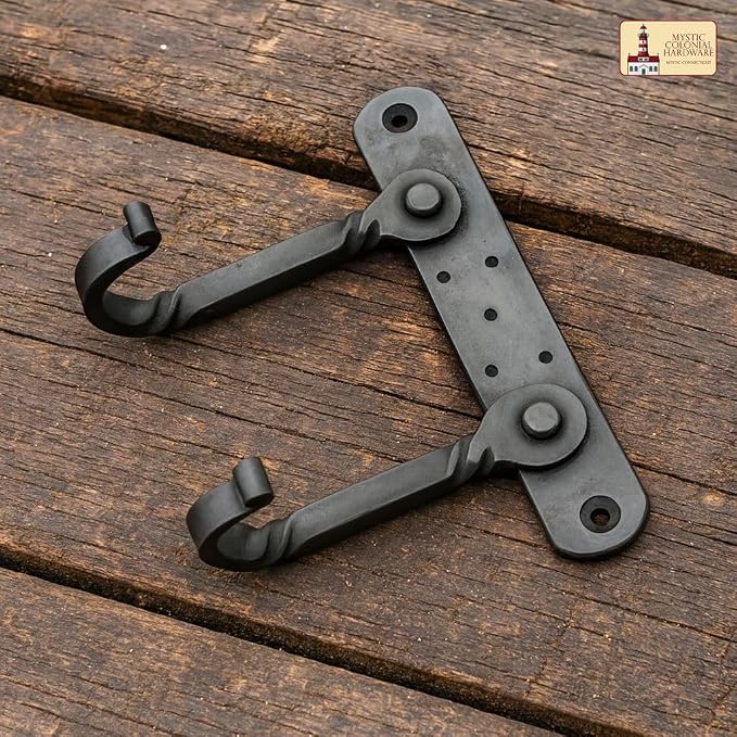 "Mystic Colonial Medieval Hand-Forged Iron Double Wall Hooks 1 Pc | Rustic - Image 5