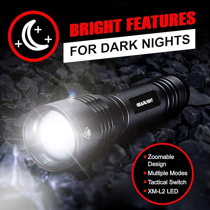 LED Flashlight High Lumens, Tactical Flashlight Battery Powered, Bright - Image 7