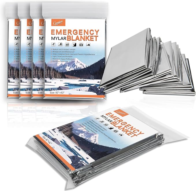 4 Pack -Large 82” x 62” Survival Emergency Mylar Thermal Blankets, Thermal - Image 7