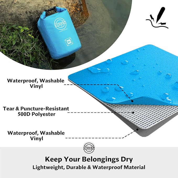 STOVER 5/10/25/30/40/55L Waterproof Dry Bag- Roll-Top Backpack w/Phone Case- - Image 2