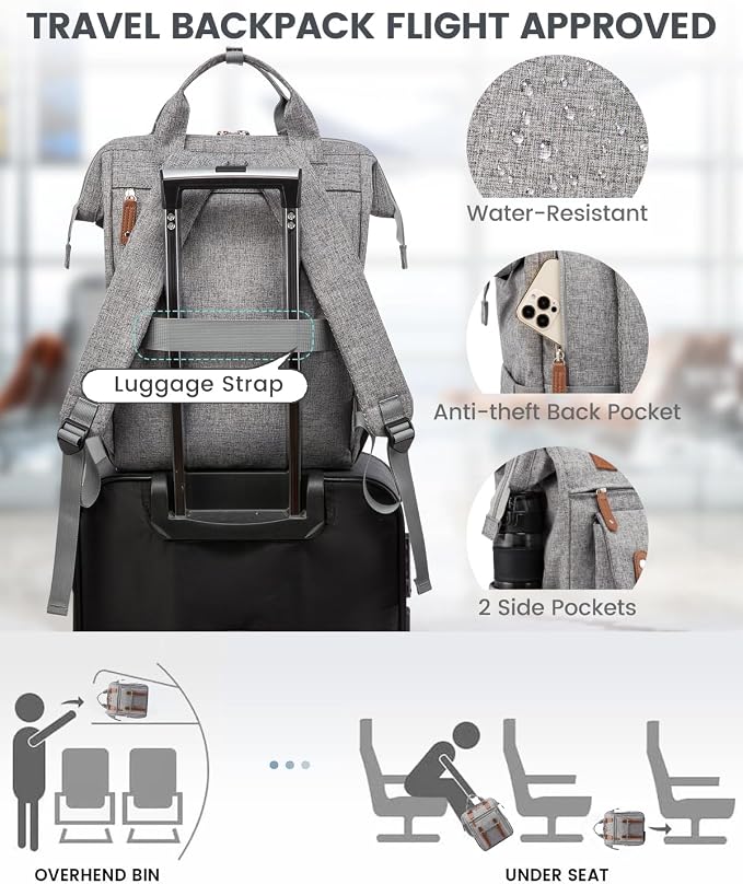 LOVEVOOK Laptop Backpack for Women Work Travel Commuter Teacher Backpack - Image 3