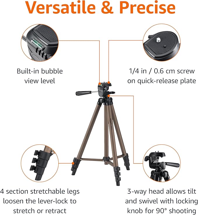 Amazon Basics 50-inch Lightweight Portable Camera Tripod Stand - Image 2