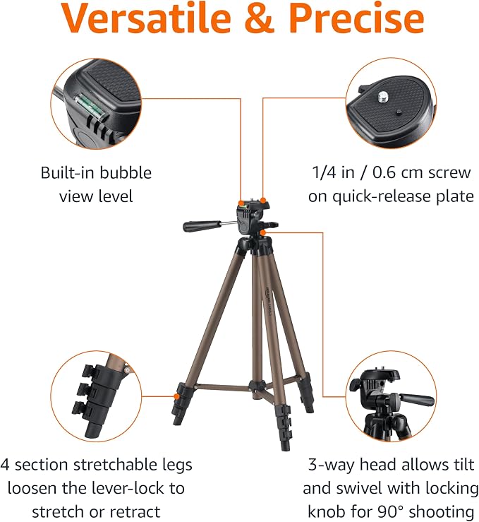 Amazon Basics 50-inch Lightweight Portable Camera Tripod Stand - Image 2