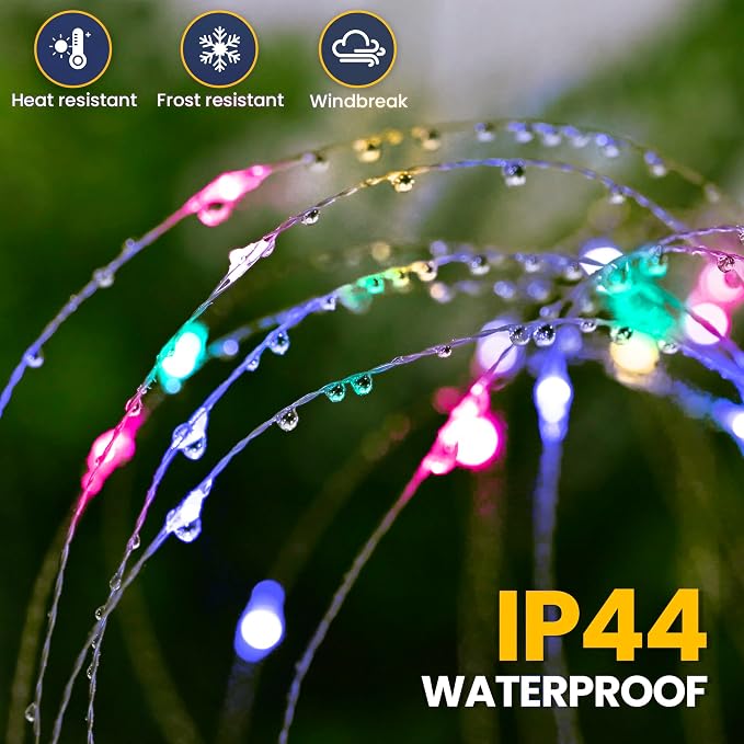 GIGALUMI Garden Decor Outdoor Lights 120LED 2Pack, Solar Garden Lights Outside - Image 6