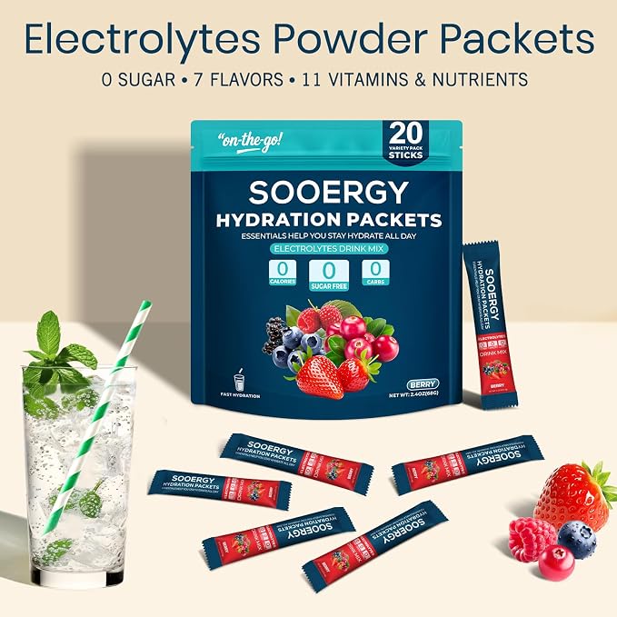 Electrolytes Powder Packets Sugar Free Hydration Packets, Liquid Daily IV - Image 3
