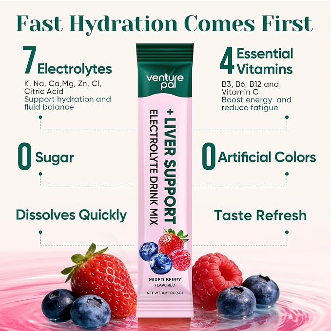 Venture Pal Hydration Packets + Liver Support- Liquid Daily IV Electrolyte - Image 4