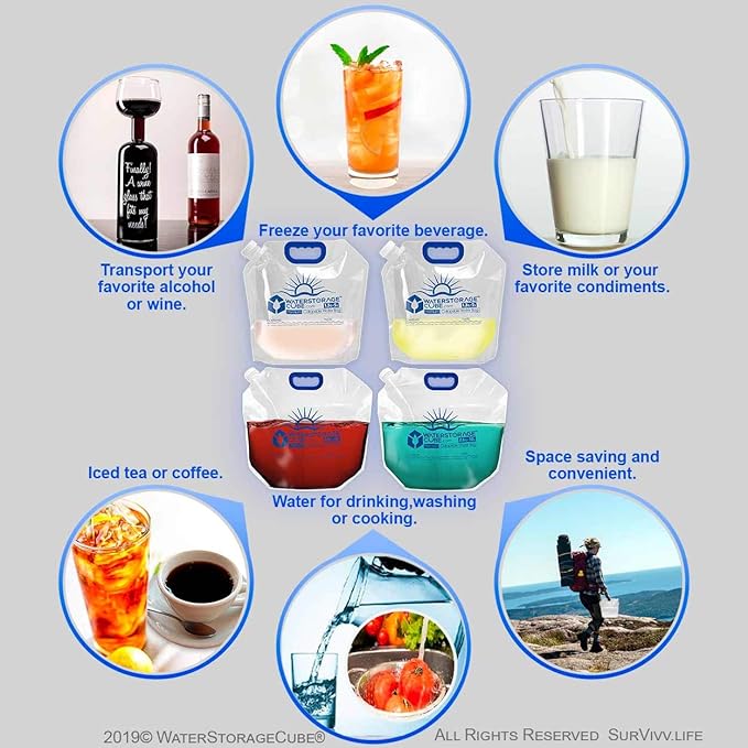WaterStorageCube Premium Collapsible Water Container Bag, BPA Free Food Grade - Image 2