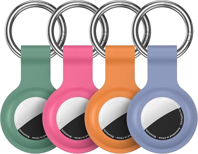 Compatible with AirTag Holder Case Keychain 4 Pack, by HATALKIN