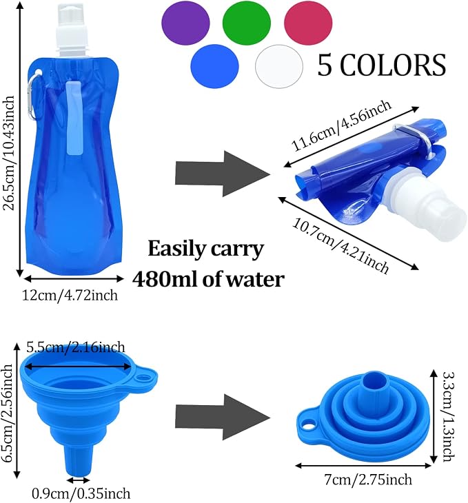 10pcs Collapsible Reusable Water Bottle - Image 2