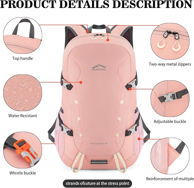 BAGPARKK Hiking Backpack, Large 35L Travel Backpacks - Image 5