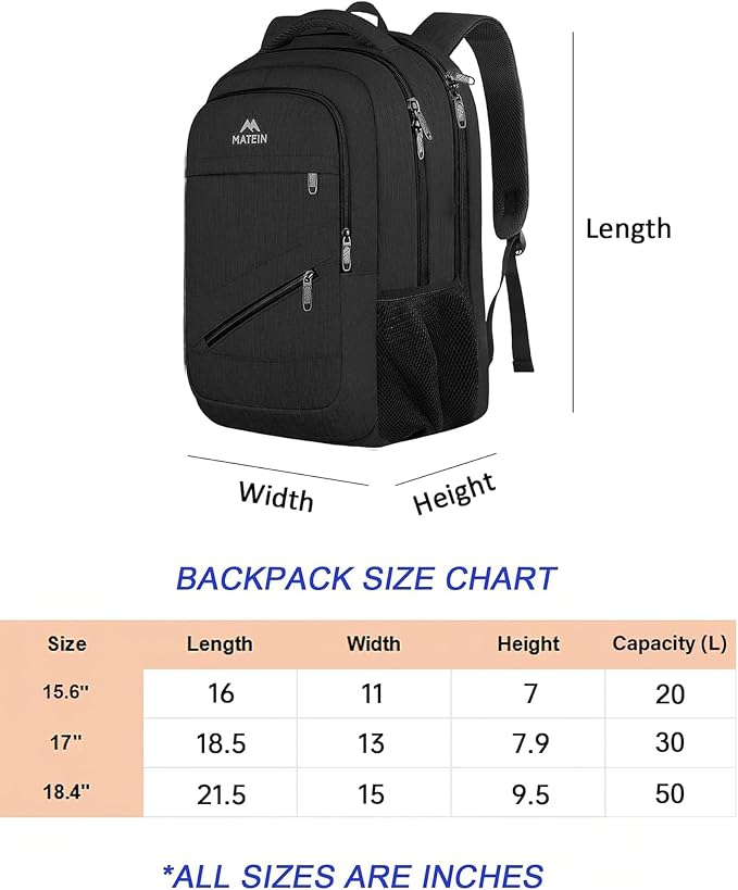 MATEIN 17 Inch Work Laptop Backpack, Large College Computer Bookbag - Image 9