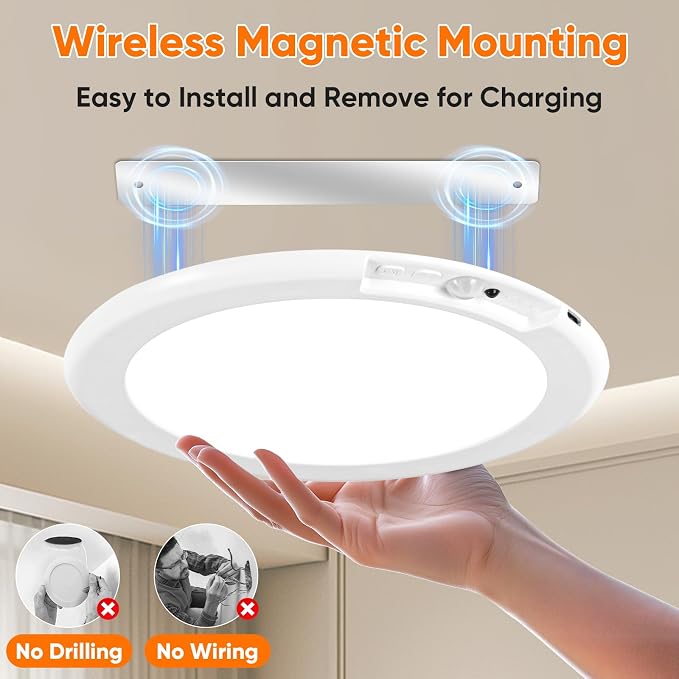 2 Pack Rechargeable Motion Sensor Ceiling Light - Image 7