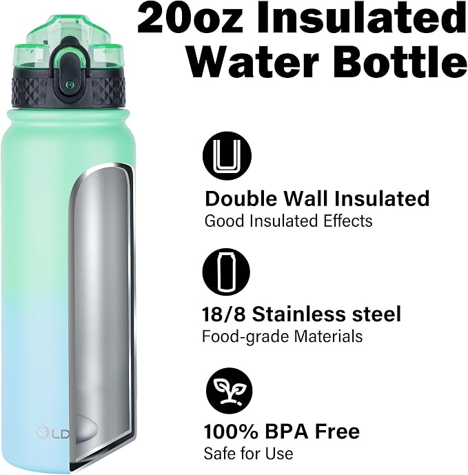 Oldley Insulated Water Bottle 20oz Water Bottles - Image 4