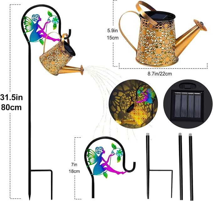 Solar Lights Garden Decorative, Solar Watering Can - Image 3