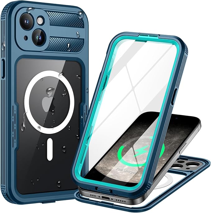 Lanhiem Magnetic for iPhone 15 Plus Case, IP68 Waterproof Dustproof Case by LanhiemHome