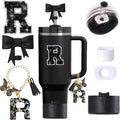 6pcs Black Stanley Cup Accessories Set, Bow Straw Topper by MOTEERLLU
