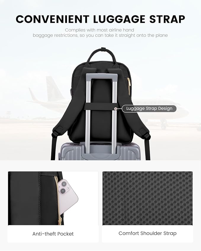 LOVEVOOK Laptop Backpack Purse for Women, 15.6" Laptop Bag for Travel - Image 7