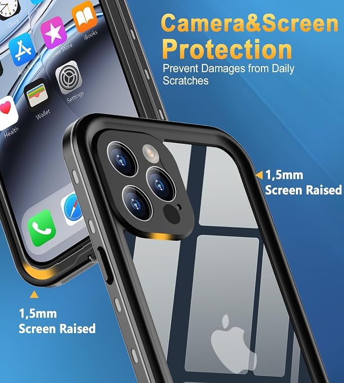 Design for iPhone 12 Pro Max Case Waterproof, Full Body Underwater Dustproof - Image 3