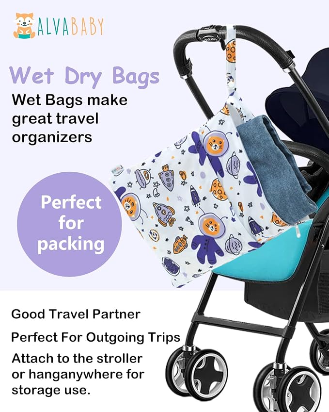 ALVABABY 2pcs Waterproof Wet Dry Bags, Reusable - Image 5