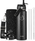 BUZIO 24 oz Insulated Water Bottle, Stainless Steel Wide Mouth Water Flask by BUZIO