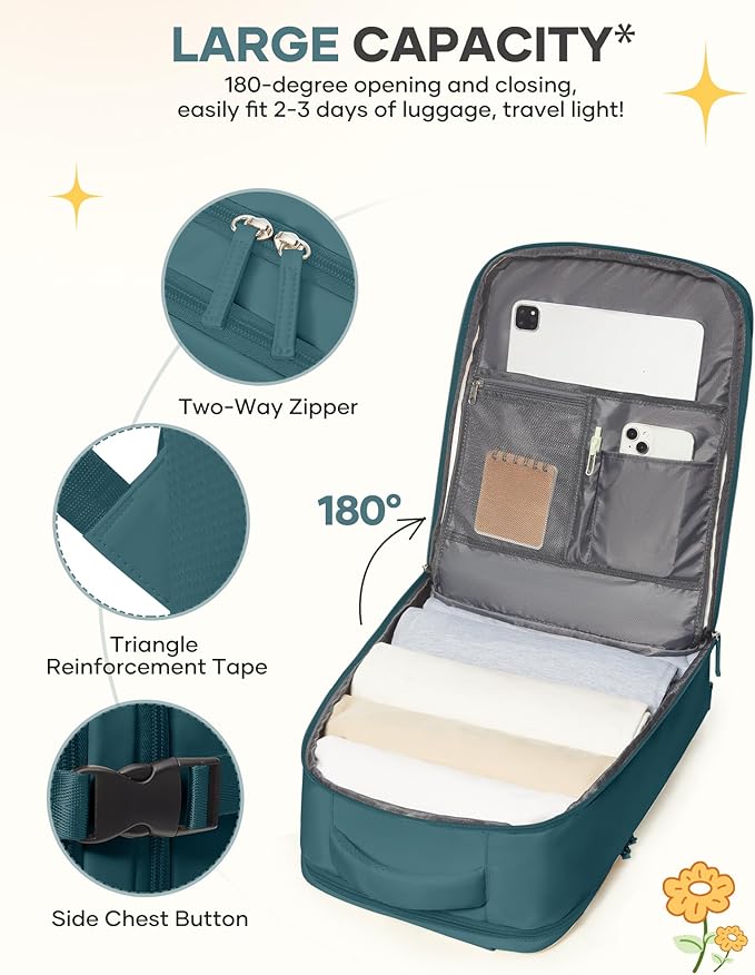 coofay Large Travel Backpack For Women Men Airline Approved Carry On Backpack - Image 6