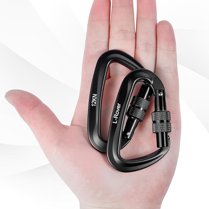 3 Heavy Duty Carabiner Clips 12kN-Lightweight Locking Carabiners - Image 2