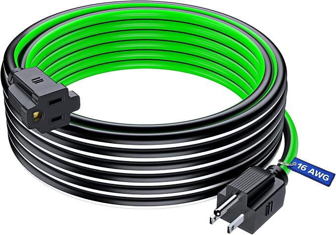 Maximm 30 Ft Black, Heavy Duty 3-Prong Outdoor Power Cable, ETL Listed by MaximmCable