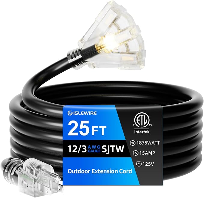 25 FT Outdoor Extension Cord by ISLEWIRE