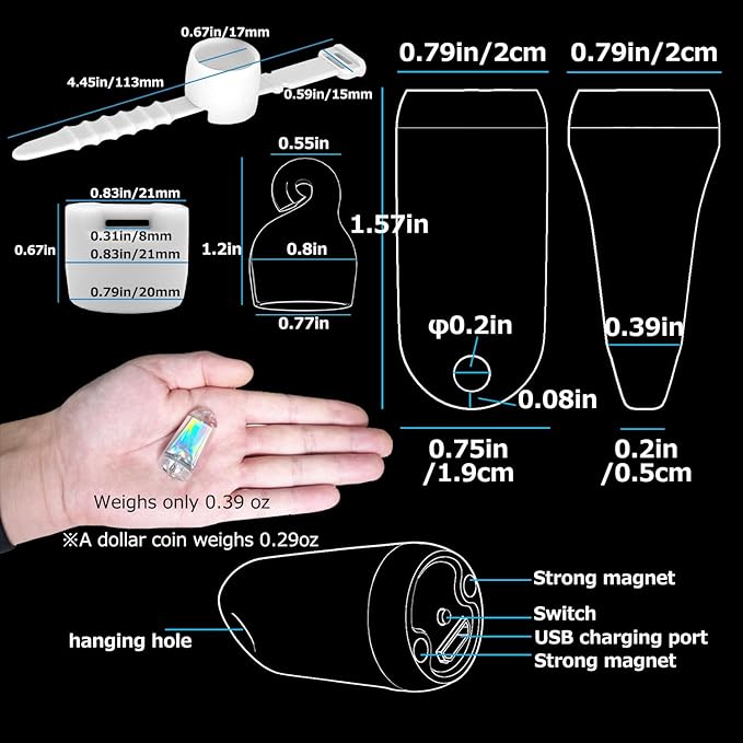 USB Mini LED Lantern, 2 Pack Waterproof EDC Keychain LED Flashlight - Image 4