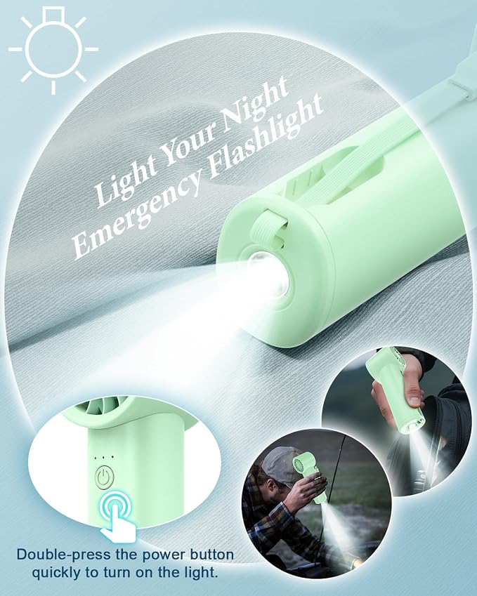 Portable Handheld Fan with Power Bank, 3 IN 1 USB Rechargeable Mini Personal - Image 4