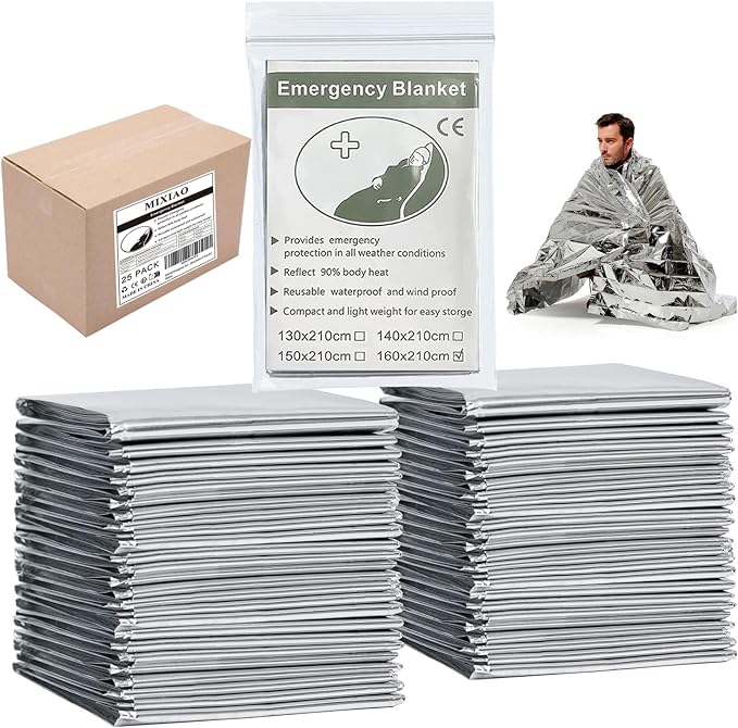 Emergency Foil Thermal Blanket, 210 x 160 cm Emergency shelter Survival by MIXIAO