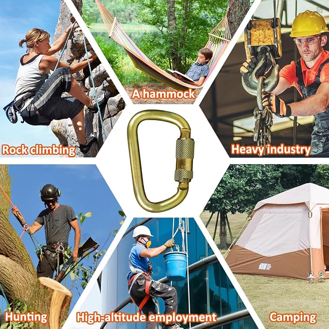 DEKABR Carabiner Heavy Duty, 45KN Twist Lock Steel Auto Locking Climbing - Image 7