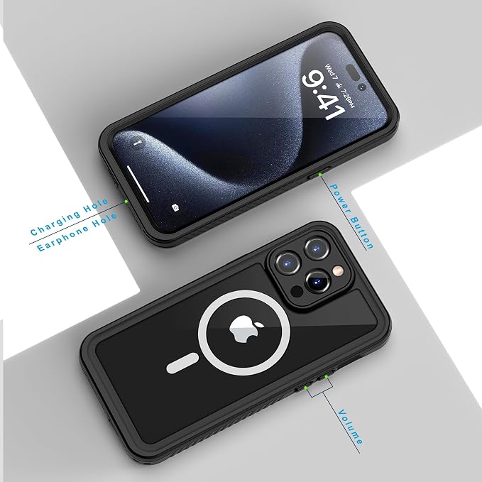 Lanhiem Magnetic for iPhone 15 Pro Case, Waterproof Dustproof Cover, Full Body - Image 6