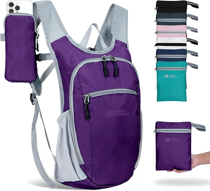 Hiking Backpack 10L/15L Small Daypack Lightweight Packable Travel Foldable by HIGHEXPERIENCE