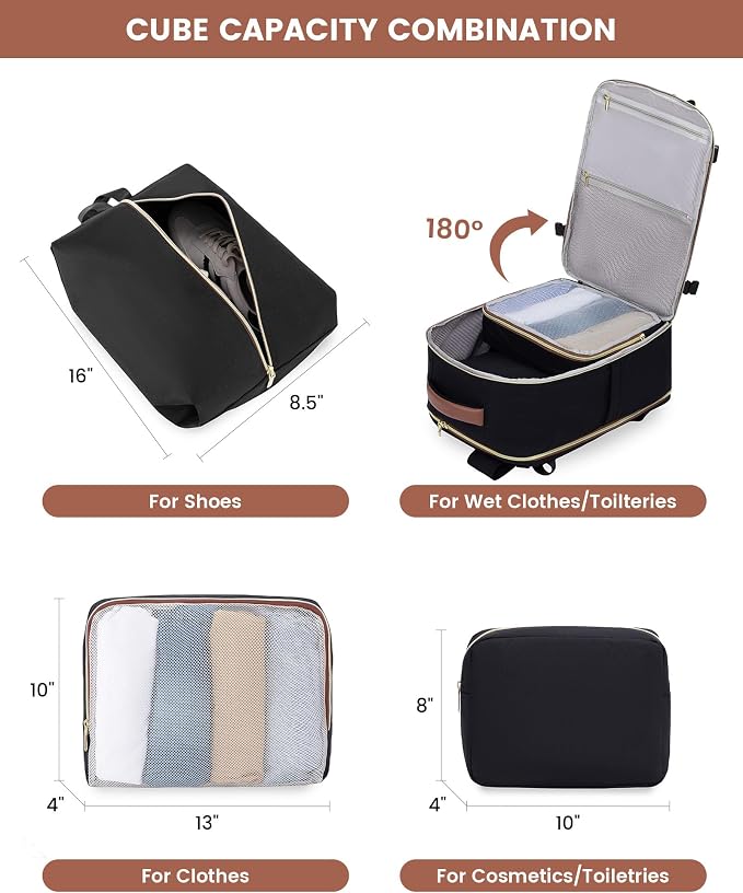 LOVEVOOK Large Travel Backpack for Women, TSA Carry on Backpack for Airplanes - Image 4