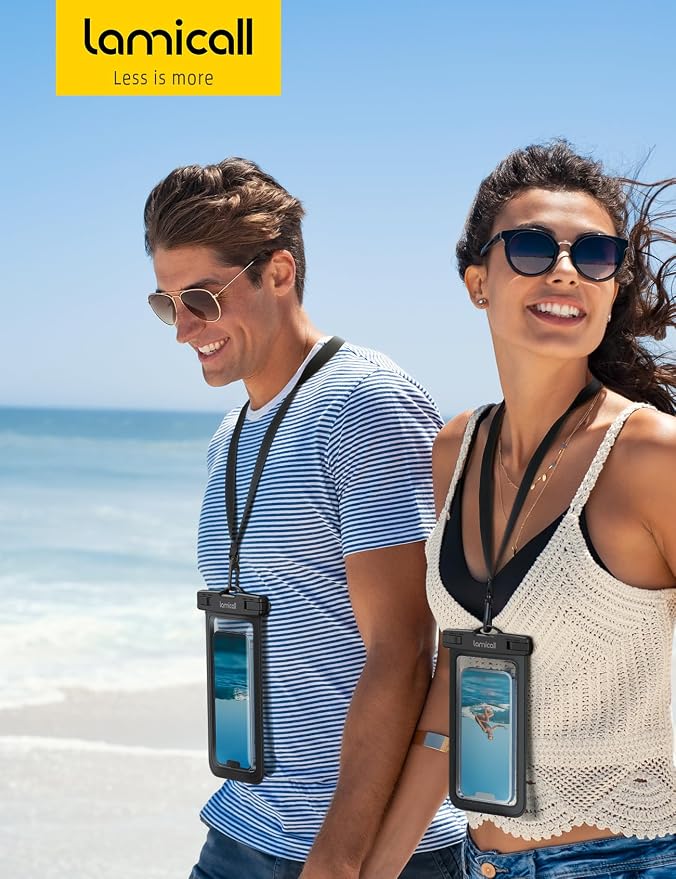Lamicall 2Packs Waterproof Phone Pouch, Beach Bags, Vacation Essentials - Image 3