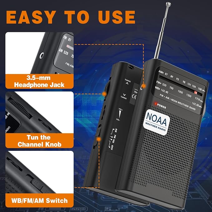 Goodes NOAA Weather Radio, AM FM NOAA Emergency Radio Portable - Image 5
