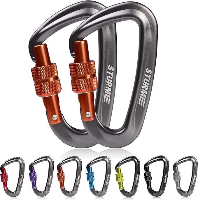 STURME 12kN Heavy Duty Locking Carabiner Clips by STURME