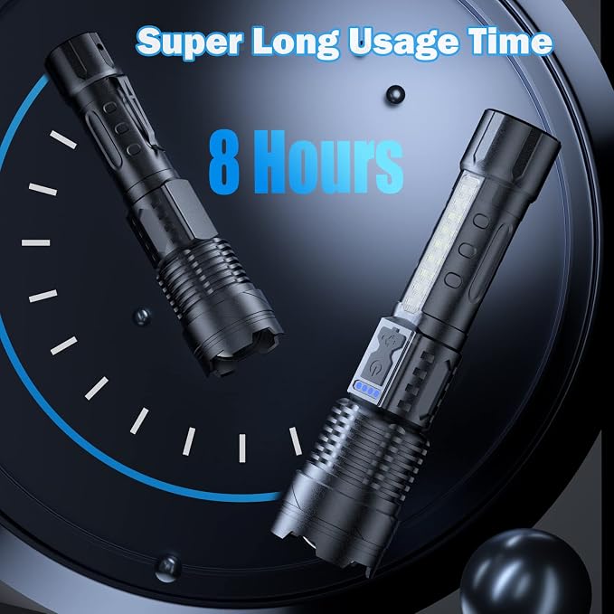 Cinlinso Flashlight High Lumens Rechargeable 2 Pack, 990000 Lumen Super Bright - Image 3