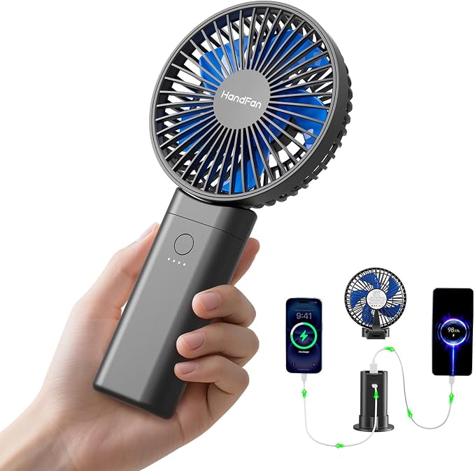 HandFan Upgraded 10, 000 mAh Quiet Handheld Fan by HandFan