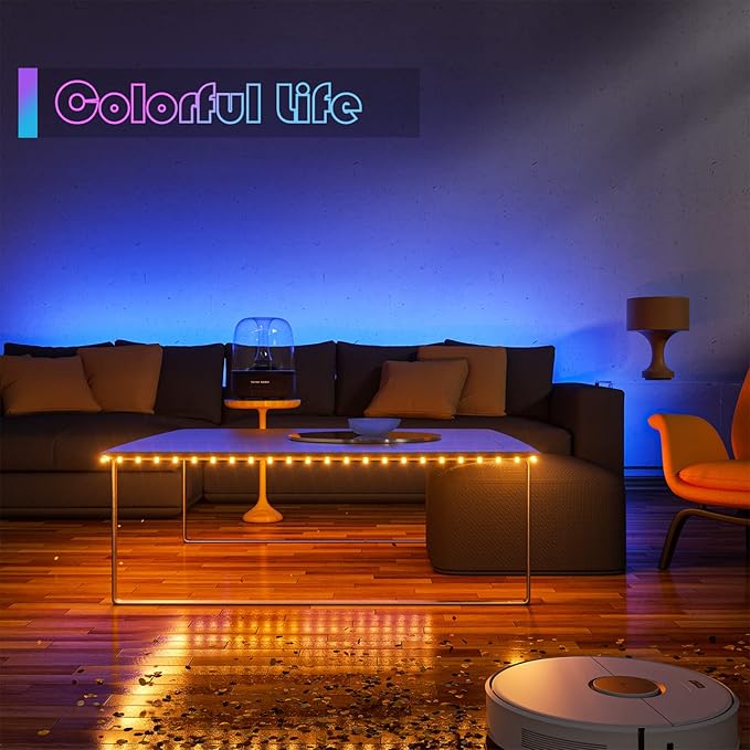 WOBANE Rechargeable LED Strip Light, 2000mAH Battery Powered Color Changing - Image 6