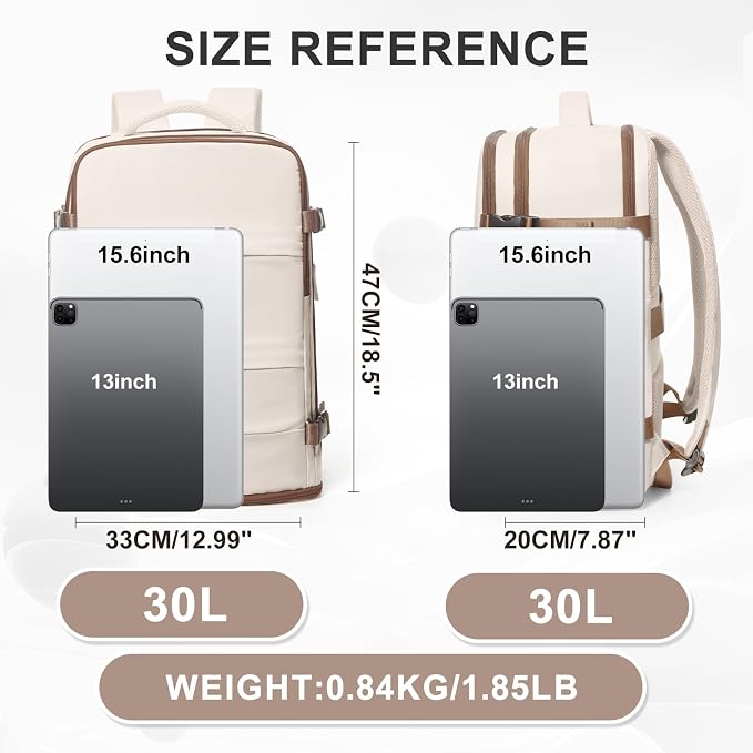 coowoz Large Travel Backpack For Women Men, Carry On Backpack Flight Approved - Image 3